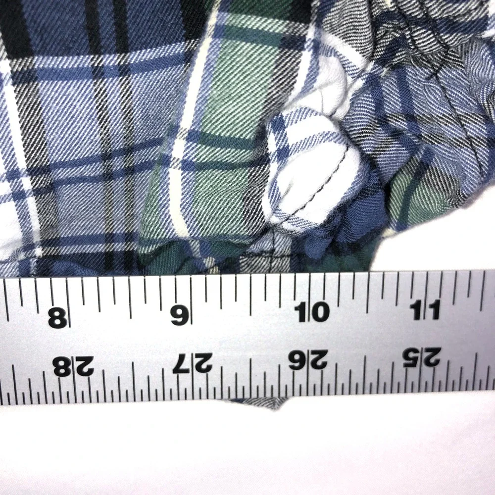 The Vermont Flannel Co Blue Green Plaid Flannel Boxers Small Mens Lounge Shorts